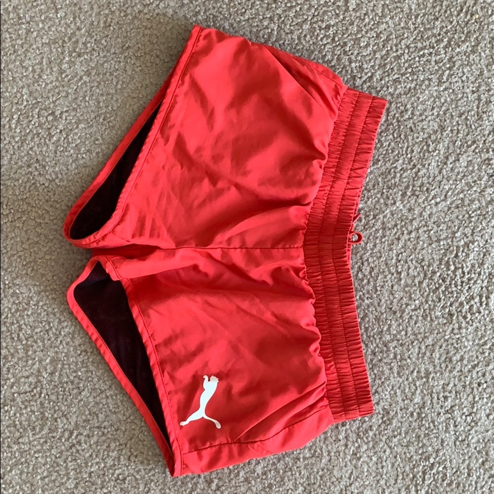 hot pink Puma running shorts with pockets